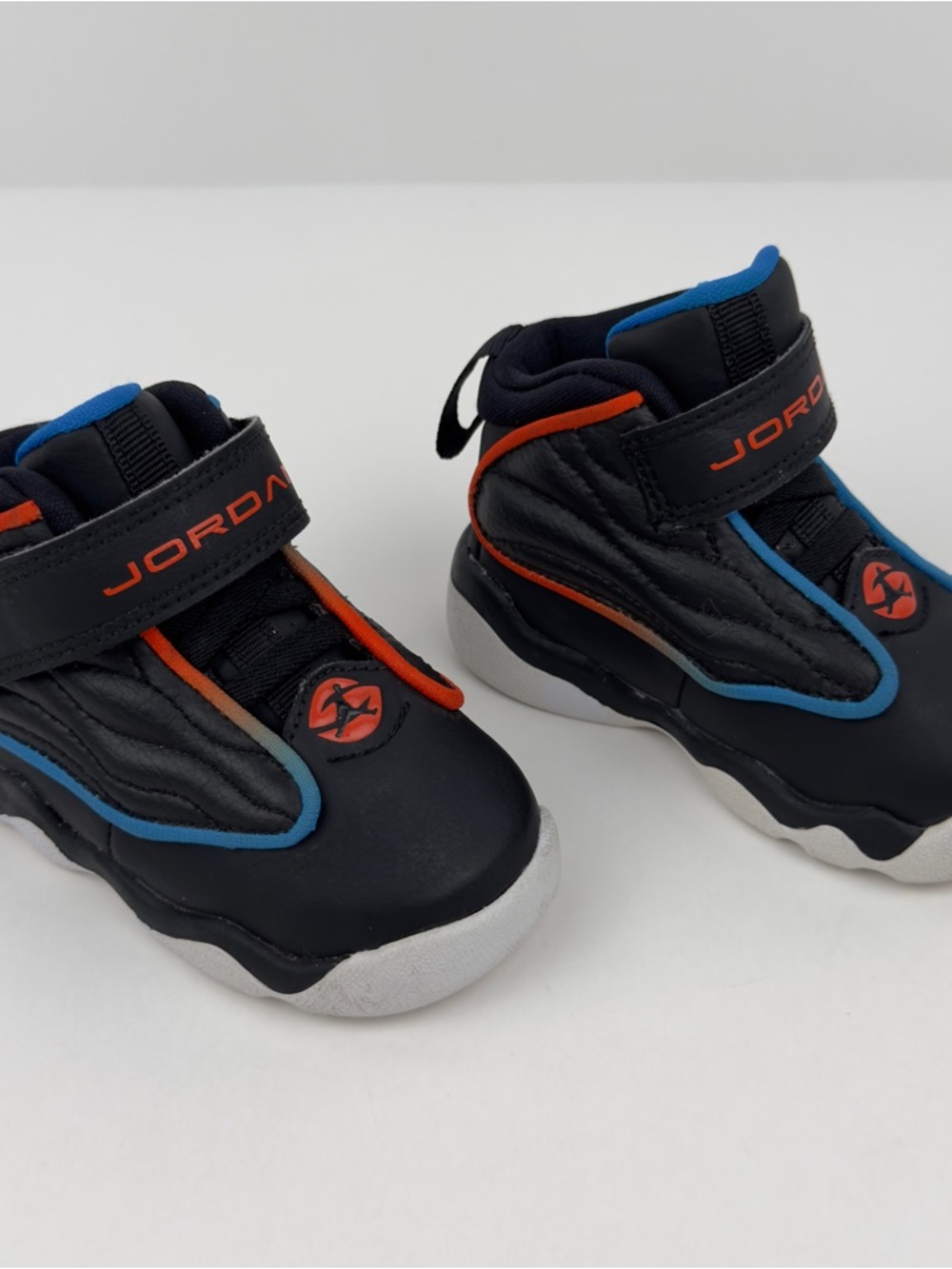 Nike Air Jordan Pro Strong BT Toddler Sneakers 4C Black Orange Blue EUC